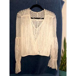 Free People XS White Blouse Lace